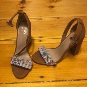 Mix No 6 Aztec heeled sandals. Never worn